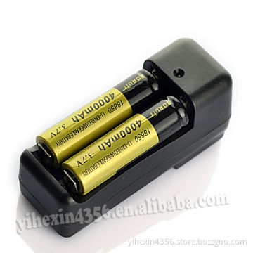Hotsale HZM Li-ion Battery Chargr 18650 Double Battery Charger 3.7v Rechargeable Battery Charger Black color with 2X18650